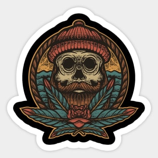 Bearded Skull Sticker